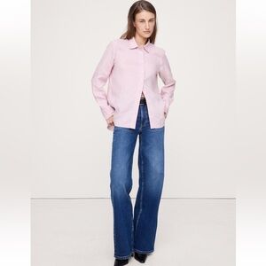 Banana Republic The Everyday Linen Shirt  Dusty Rose Pink  L
